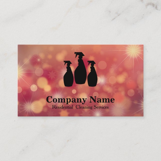 Eleganter Reinigungsservice Glitzer Wasserfarbe Visitenkarte (Vorderseite)