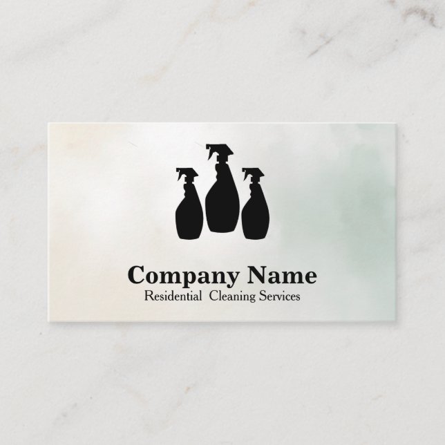 Eleganter Reinigungsservice Glitzer Wasserfarbe Visitenkarte (Vorderseite)