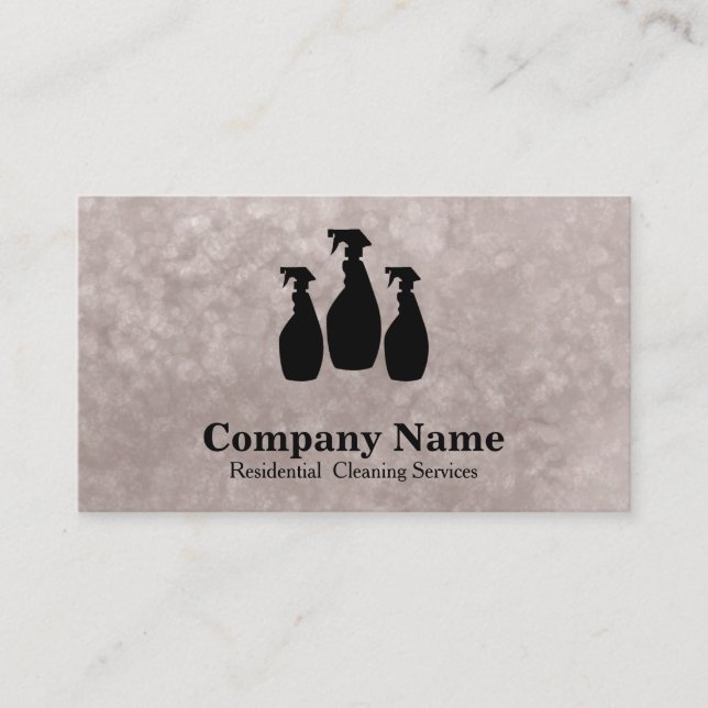 Eleganter Reinigungsservice Glitzer Wasserfarben Visitenkarte (Vorderseite)