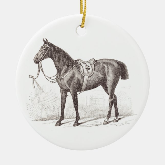 Eleganter Reitsportler Keramik Ornament (Vorne)