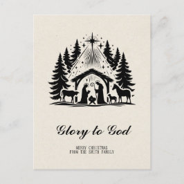 Eleganter religiöser Ruhm zu Christlichen Weihnach Postkarte