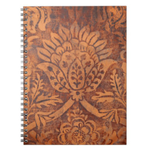 Eleganter Renaissance-Antiquität-Leder-Damaskus Notizblock