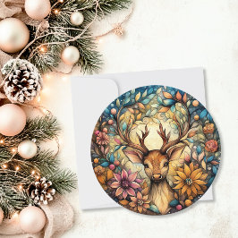 Eleganter Rentier individuell anpassbarer Runde Feiertagskarte