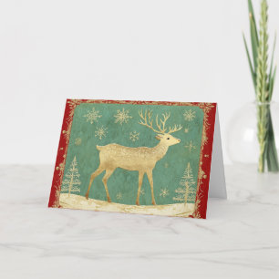 Eleganter Rentier mit Snowflakes Design Karte