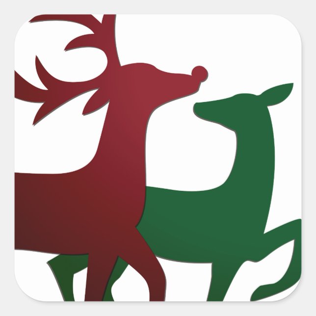 Eleganter Rentier Quadratischer Aufkleber (Vorderseite)