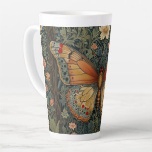 Eleganter Retro-Boho-Schmetterling Botanik Grün Milchtasse