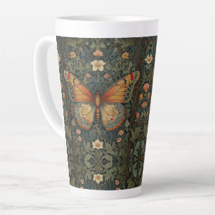 Eleganter Retro-Boho-Schmetterling Botanisch Grün Milchtasse