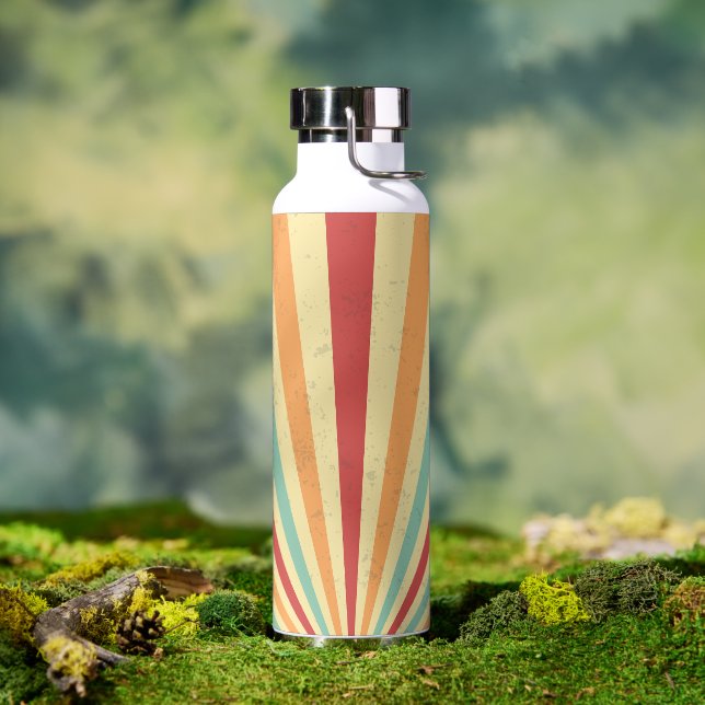 Eleganter Retro-Sonnenstrahlen-Hintergrund Trinkflasche (Außenbereich)