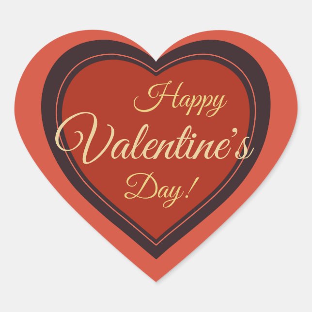 Eleganter Retro Valentinstag Roter Urlaub CC0979 Herz-Aufkleber (Vorderseite)