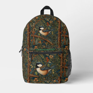 Eleganter Retro-Waldvogel Bedruckter Rucksack