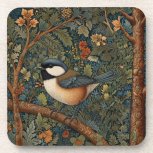 Eleganter Retro-Waldvogel Getränkeuntersetzer