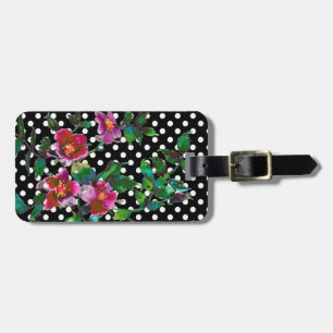 Eleganter Retropinke magenta Aquarellfarben Rose p Gepäckanhänger