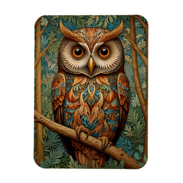 Eleganter Retrouschus boho bohemianischer Wald grü Magnet (Vertikal)