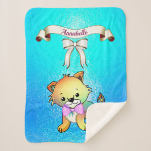 Eleganter Ribbon Cartoon Tiger Name Personalize Sherpadecke