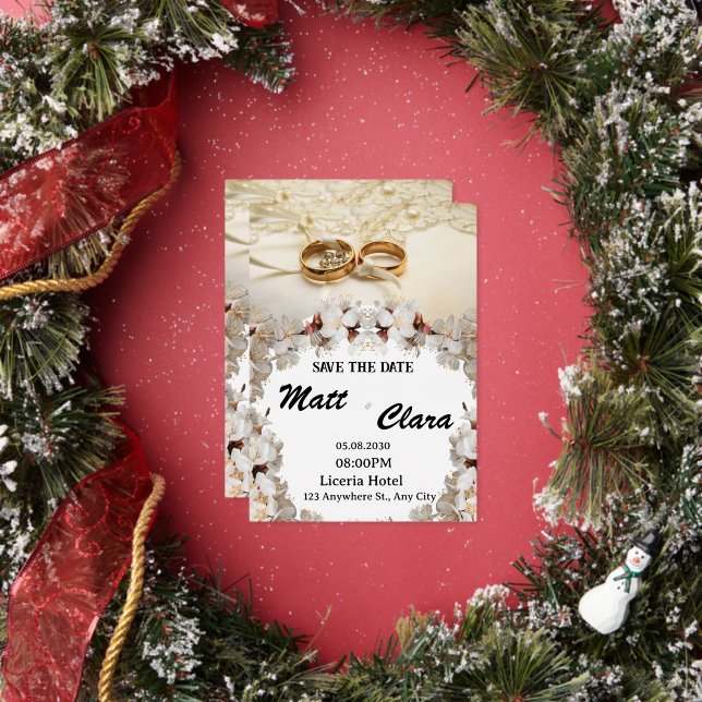 Eleganter Ring Hochzeitsfeier Folieneinladung (Insitu)