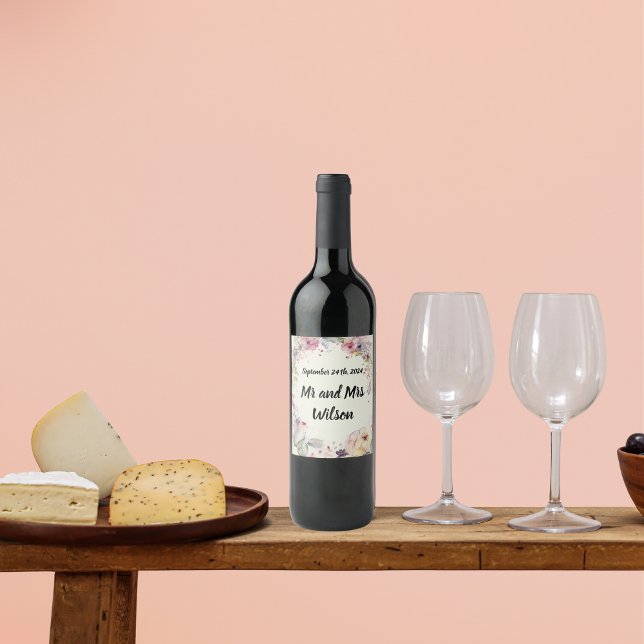 Eleganter Ring von Blume Aquarellweine Weinetikett (Von Creator hochgeladen)