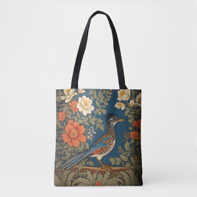 Eleganter Roadrunner Bird William Morris Inspirier (Vorderseite)