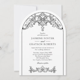 Eleganter Rokoko Vintage Wedding Einladung