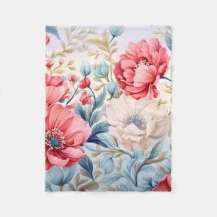 Eleganter Romantischer Blumen Botanischer Garten Fleecedecke