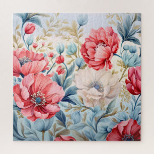 Eleganter Romantischer Blumen Botanischer Garten Puzzle
