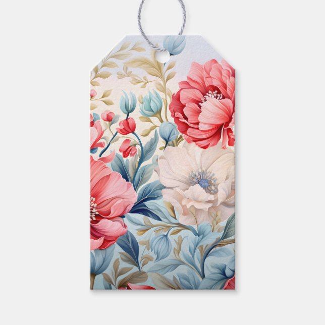 Eleganter Romantischer Blumenbotanischer Garten Geschenkanhänger (Vorderseite)