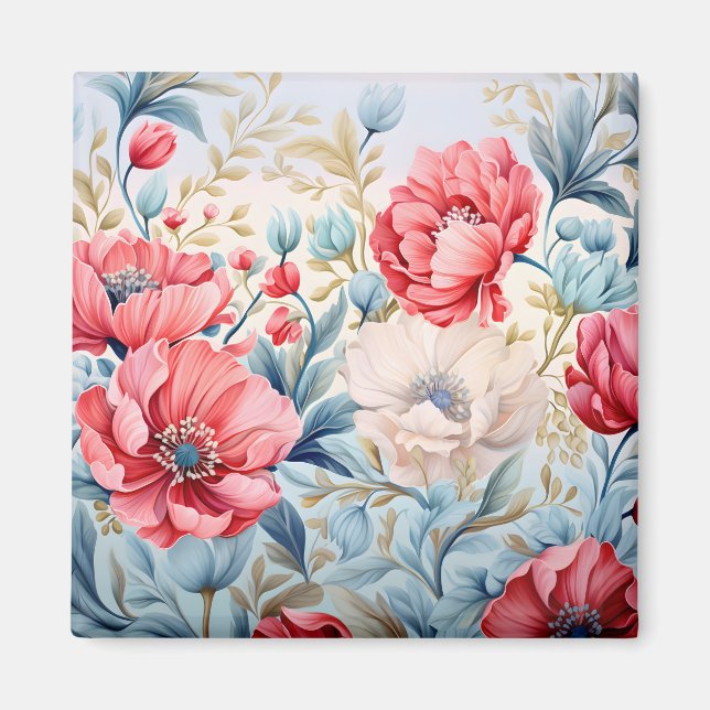 Eleganter Romantischer Blumenbotanischer Garten Magnet (Vorne)