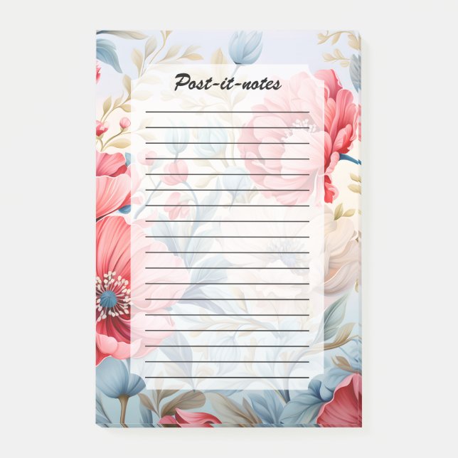 Eleganter Romantischer Blumenbotanischer Garten Post-it Klebezettel (Vorderseite)