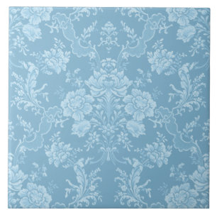Eleganter Romantischer Chic Floral Damask-Pastel B Fliese