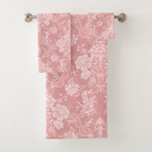 Eleganter romantischer Chic Floral Damask-Pastel R Badhandtuch Set