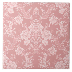 Eleganter romantischer Chic Floral Damask-Pastel R Fliese