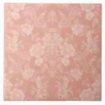 Eleganter Romantischer Chic Floral Damask Peach Fliese<br><div class="desc">Elegantes,  Vintag inspiriert Blumendstaubdesign mit schick monochromen,  hellen und dunkelpastellfarbenen Blume,  grünen Rollen und Taschen von zarten Lakebändern. Dieses Muster ist nahtlos und kann nach oben oder unten skaliert werden.</div>