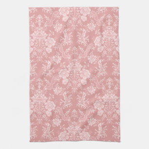 Eleganter Romantischer Chic Floral Damast-Pastellr Geschirrtuch