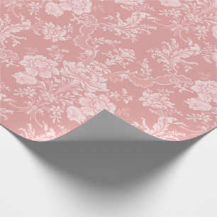 Eleganter Romantischer Chic Floral Damast-Rosa Geschenkpapier