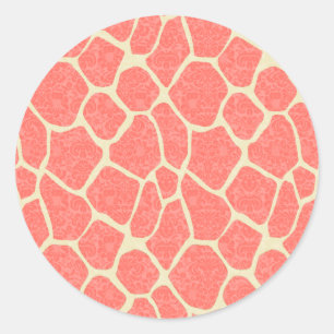 Eleganter romantischer Giraffendamast Runder Aufkleber