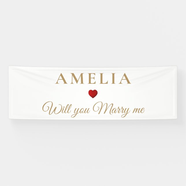 Eleganter Romantischer Heiratsantrag Banner (Horizontal)