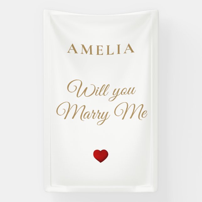 Eleganter Romantischer Heiratsantrag Werden Sie Mi Banner (Vertikal)