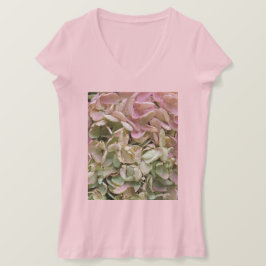 Eleganter Romantischer Hydrangea Garden V-Neck T-Shirt