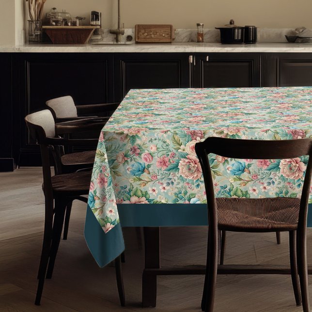 Eleganter Romantischer Rokoko Vintager Blumengarte Tischdecke (Elegant Romantic Rococo Floral Vintage Charm Tablecloth)