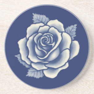 Eleganter Romantischer Schicker Blaue Blumen-Damas Getränkeuntersetzer