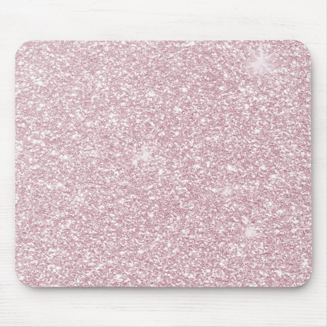Eleganter, rosa abstrakter trendiger Glitzer Mousepad (Vorne)