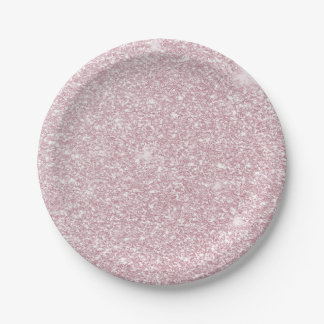 Eleganter, rosa abstrakter, trendiger Glitzer Pappteller
