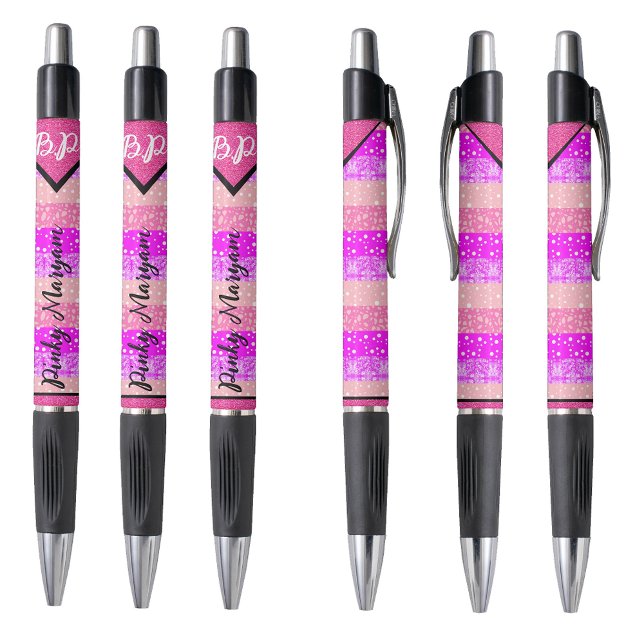 Eleganter rosa Anfangsmonogramm Name für Mädchen,  Kugelschreiber (Cool pens for girls
)