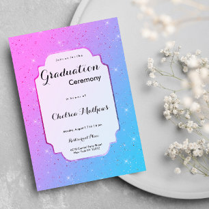 Eleganter, rosa, aquamariner ombre Glitzer Luxus-A Einladung