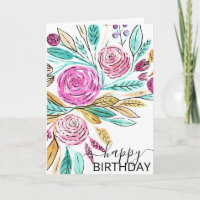 Eleganter, rosa Aquamarines Floral Wasserfarbe Glü