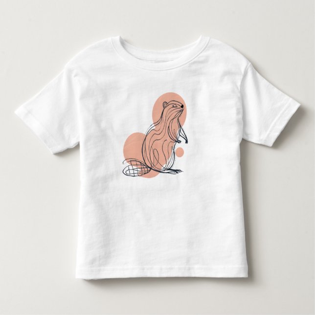 Eleganter Rosa Biber für Kinder | Premium Minimali Kleinkind T-shirt (Vorderseite)
