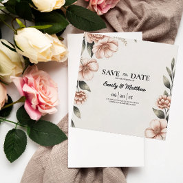 Eleganter rosa Blume Designer Save the Date
