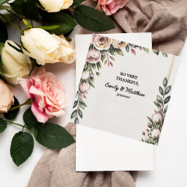 Eleganter rosa Blumendesigner Dankeschön Karte