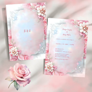 Eleganter rosa Blumenrahmen Weich Pastellfarben Ho