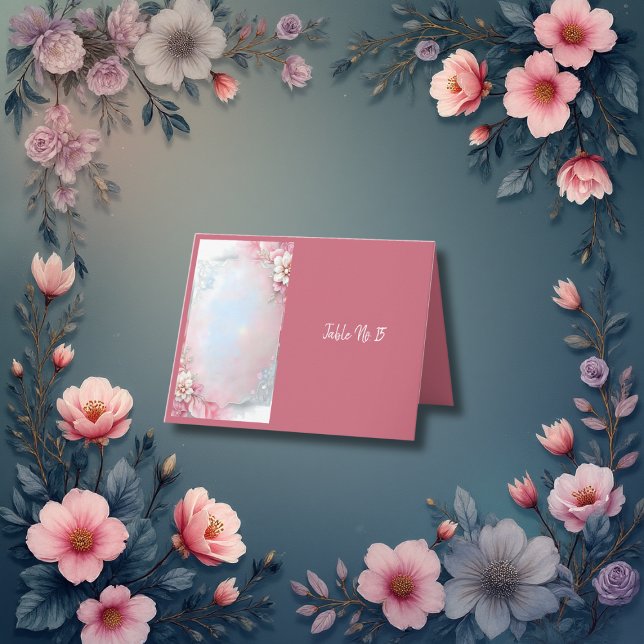 Eleganter rosa Blumenrahmen Weich Pastellfarben Ho Dankeskarte (Von Creator hochgeladen)