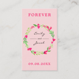 Eleganter rosa Blumenreath Light Pink Wed Registry Begleitkarte